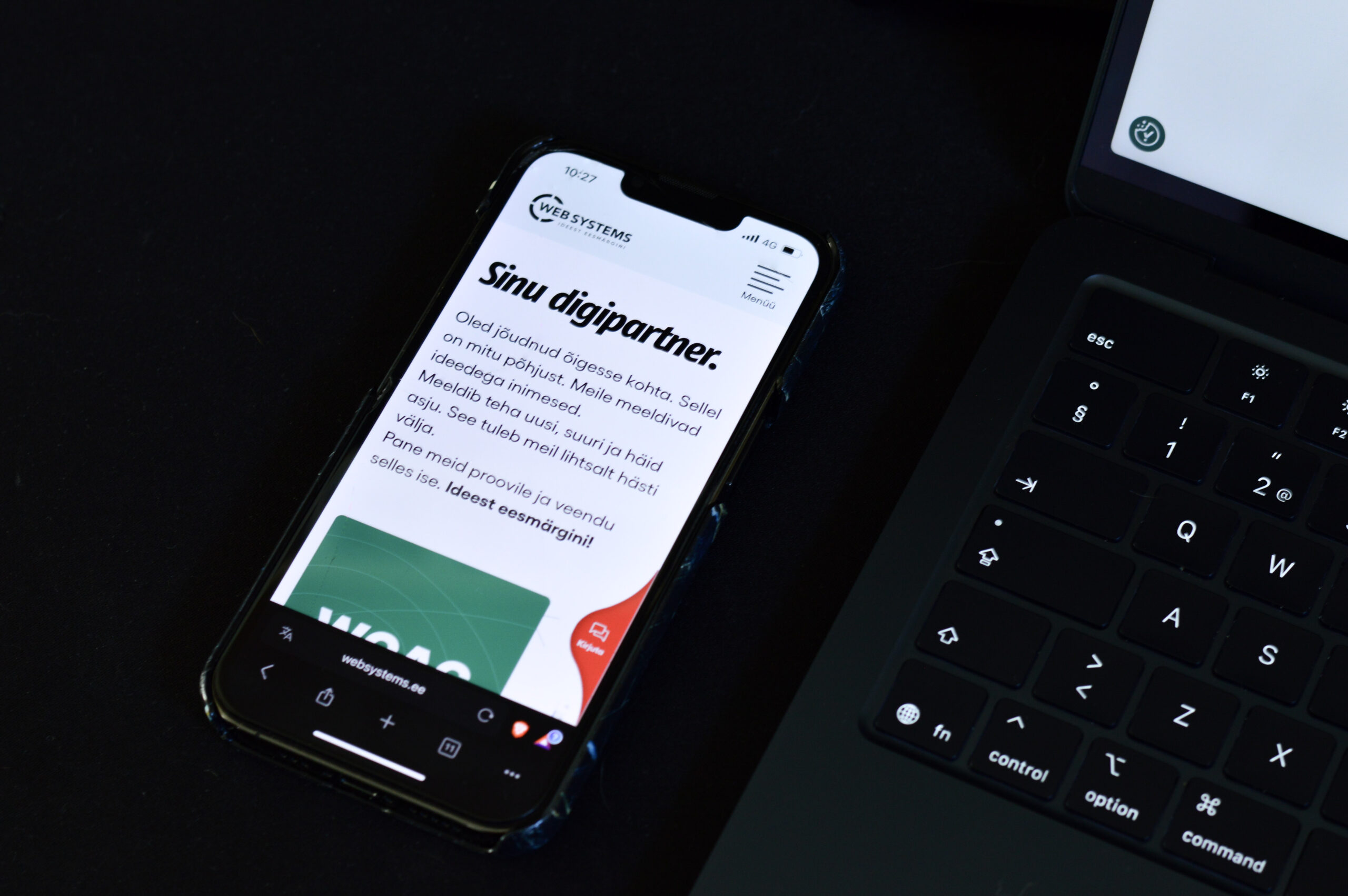 Websystems lehe mobiilivaade