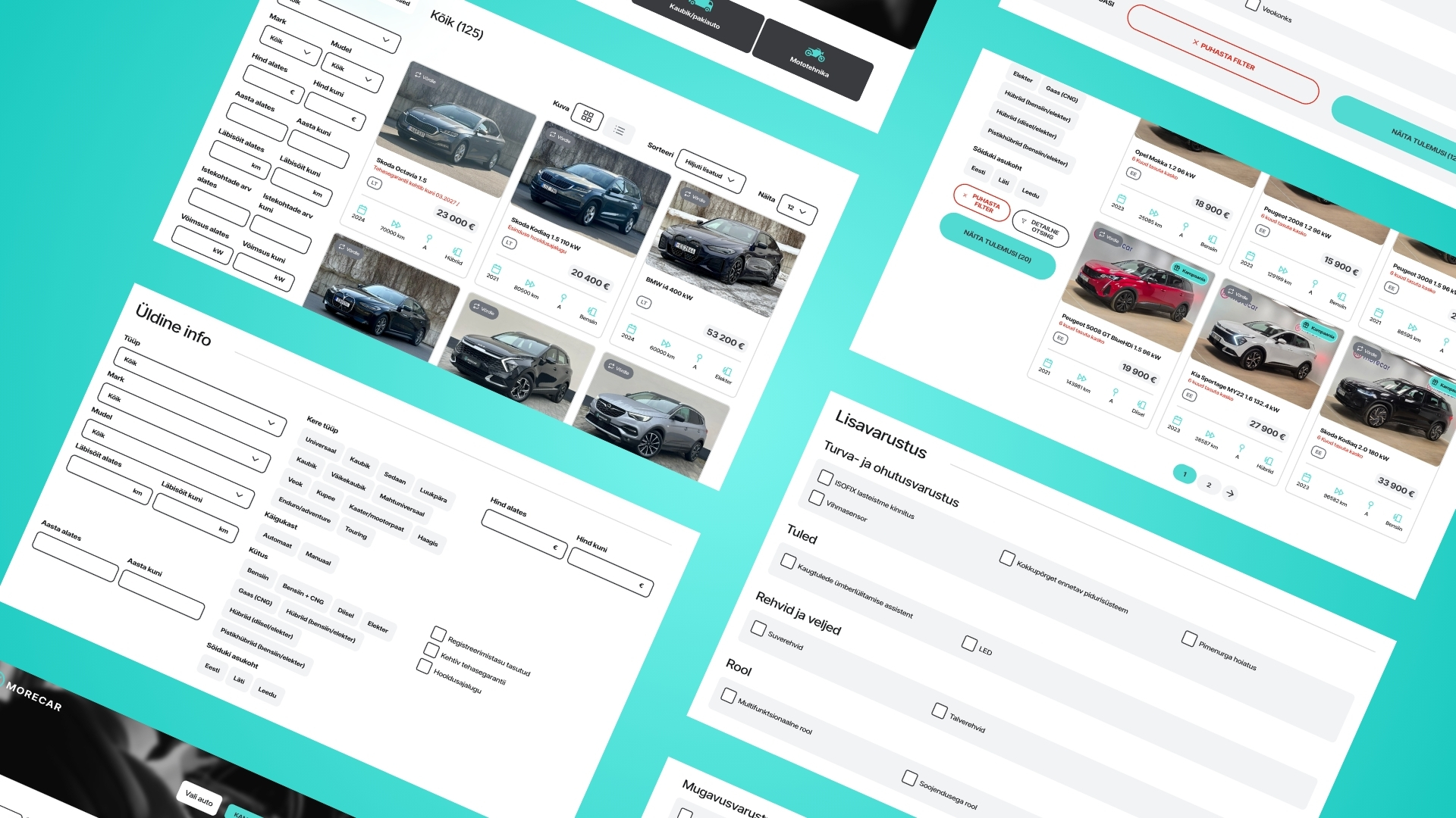 Morecar 3 Morecar filtreerimissüsteemi vaade